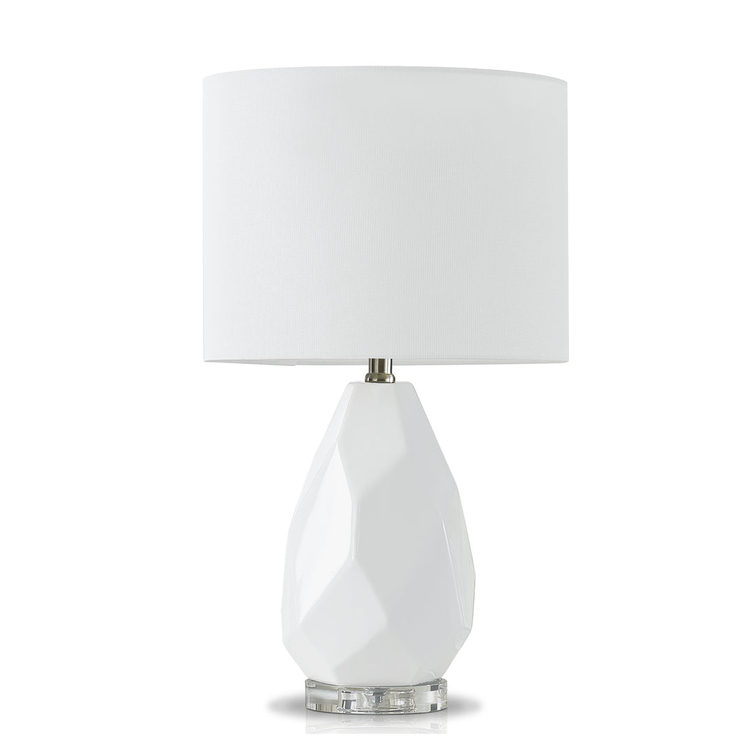 23" Modern Glam Ceramic And Crystal Table Lamp For Living Room/bedroom