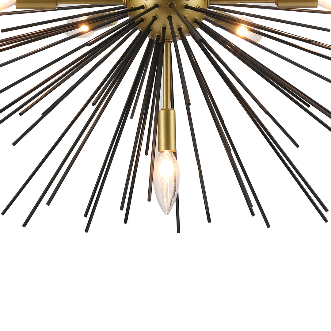 Maxax 7 - Light Sputnik Chandelier with Wrought Iron Accents #MX19030-7BG-P