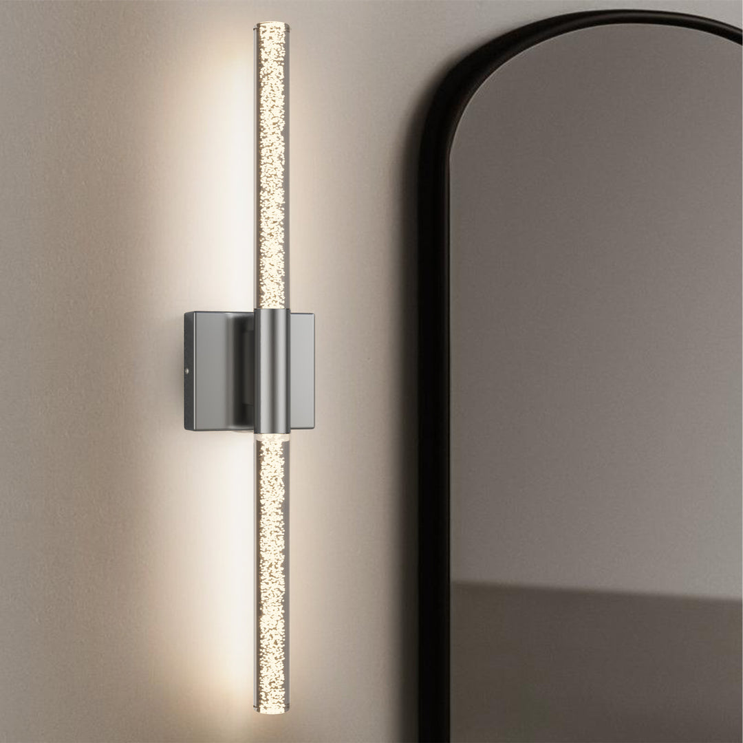 Glint 24''H Dimmable Led Outdoor Sconce With Tempered Glass #7082