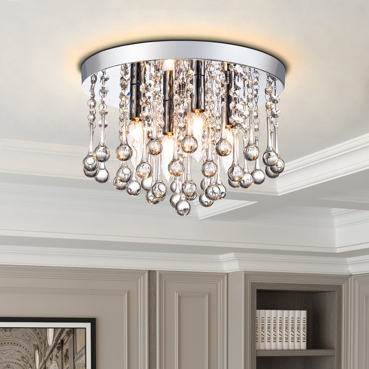 Maxax 4 - Light 11.8in Crystal Pendant Ceiling Lamp #MX19067