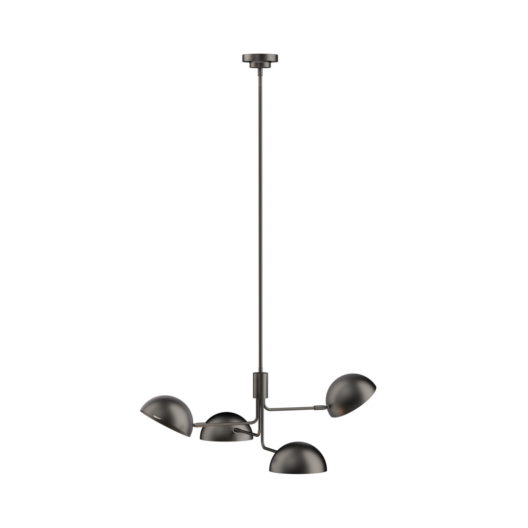 Glimmer 4-light 36" Gray/brass Modern Sputnik Chandelier With Electroplating Shade For Dining Room Or Kitchen #29030