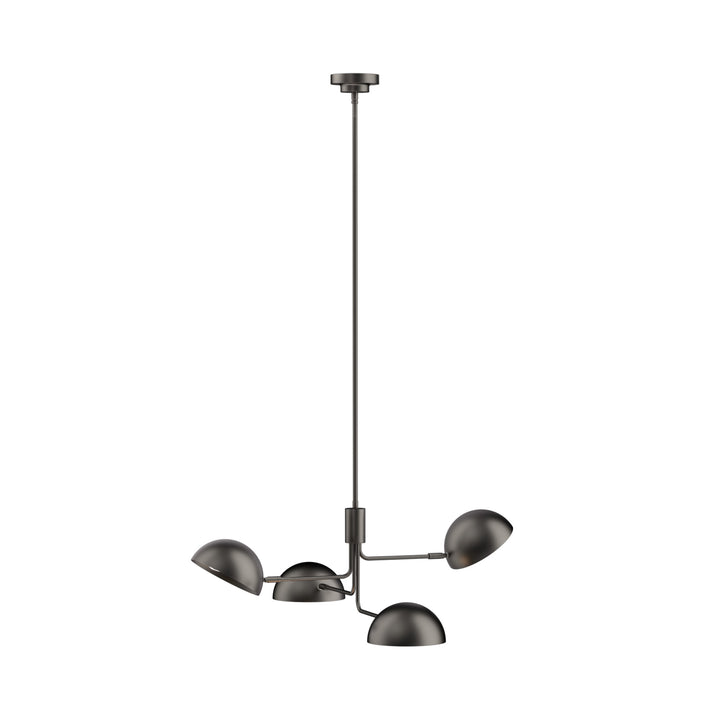 Glimmer 4-light 36" Gray/brass Modern Sputnik Chandelier With Electroplating Shade For Dining Room Or Kitchen #29030