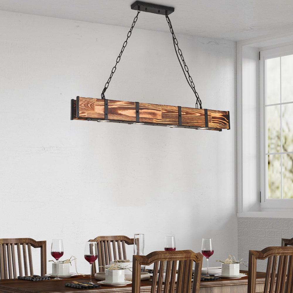 Maxax 4 - Light Wooden LED Kitchen Island Chandelier #L03-4