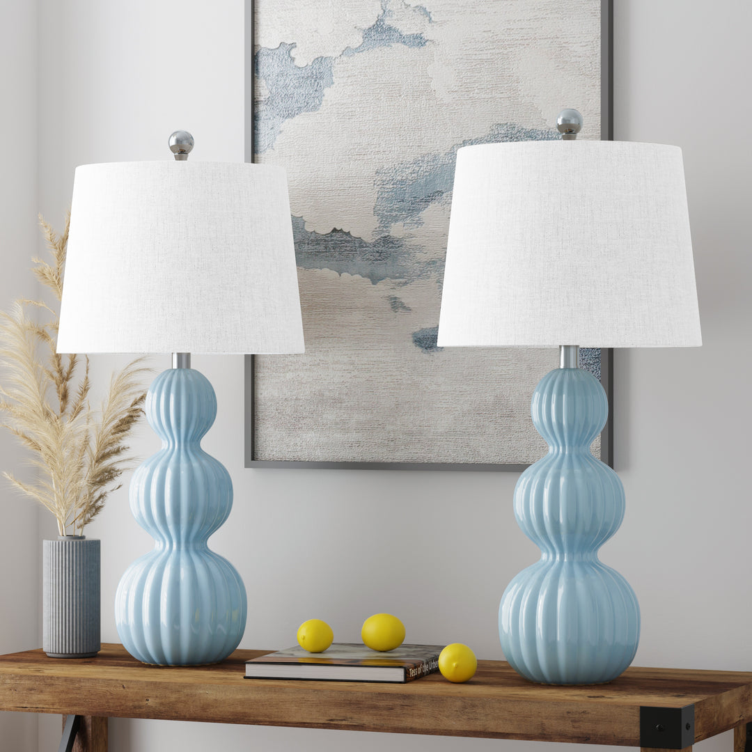 Maxax Blue Ceramic Table Lamps Set of 2,28