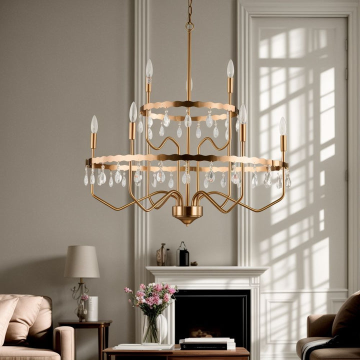 9 - Light Dimmable Tiered Chandelier #29002