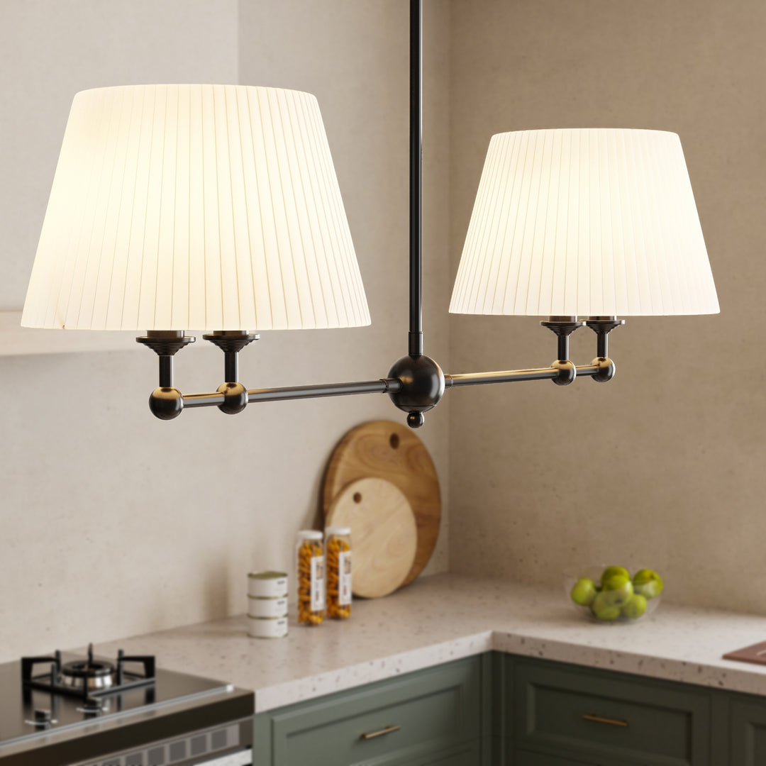 4-Light Dimmable Classic And Traditional Shaded Liner Pendant #19227