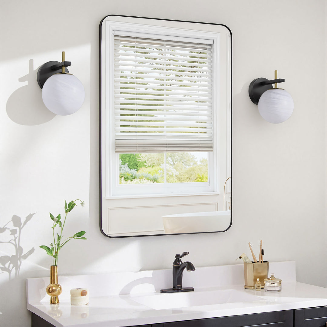 Nimbus 1 - Light Dimmable Iron ETL Bathroom Vanity Light with Round Shape Cloud Glass Shade #CLB29015