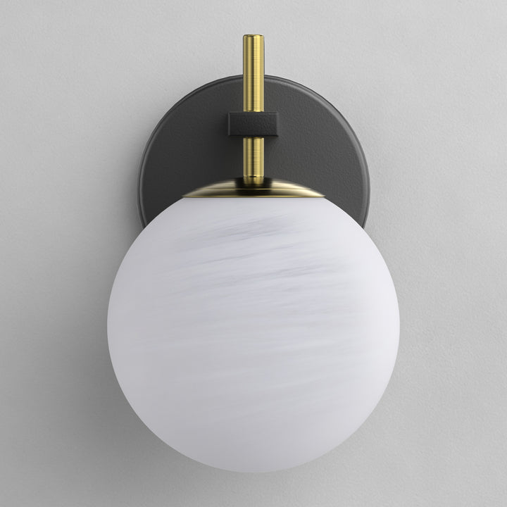 Nimbus 1 - Light Dimmable Iron ETL Bathroom Vanity Light with Round Shape Cloud Glass Shade #CLB29015