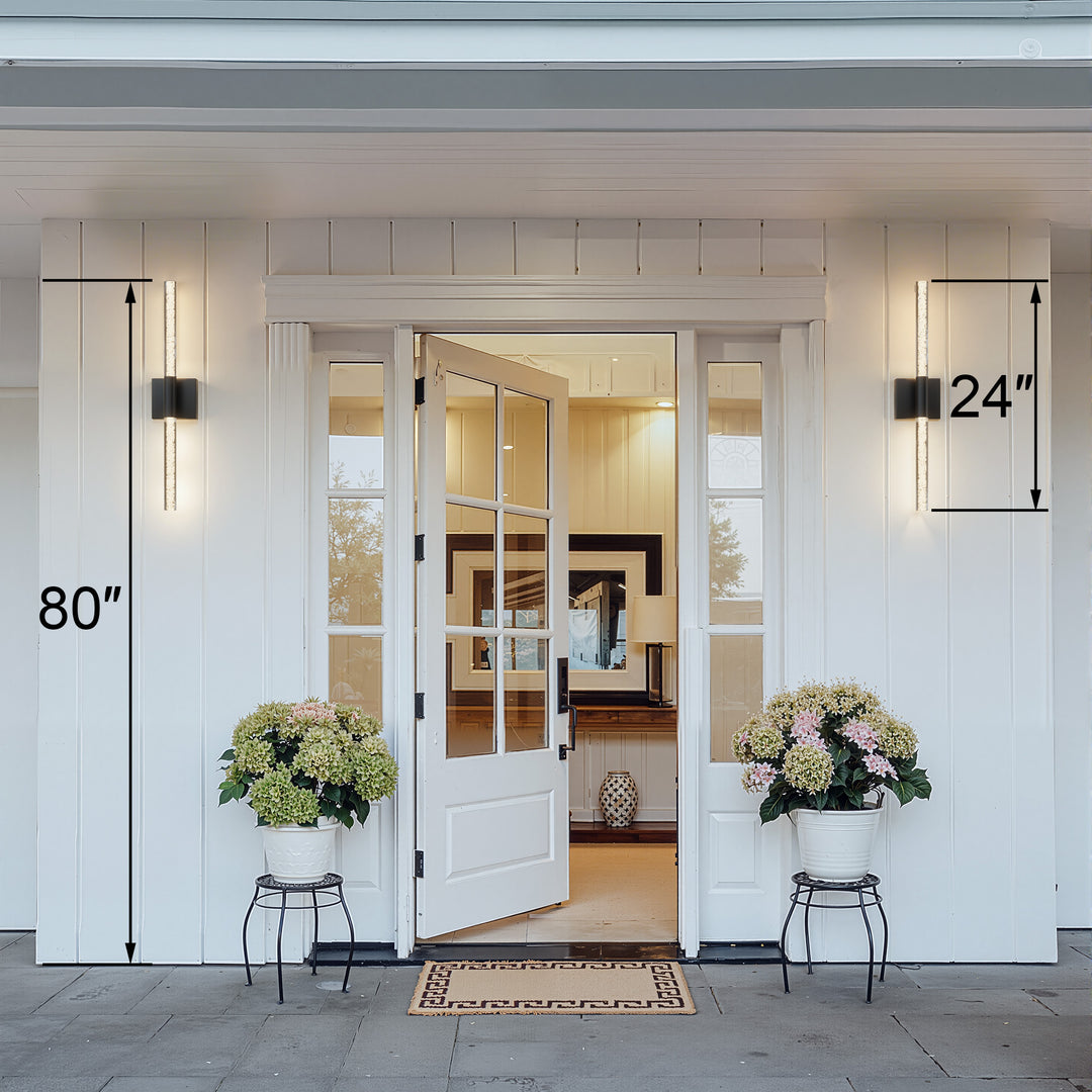 Solstice 24''H Dimmable Led Outdoor Sconce With Tempered Glass #7082