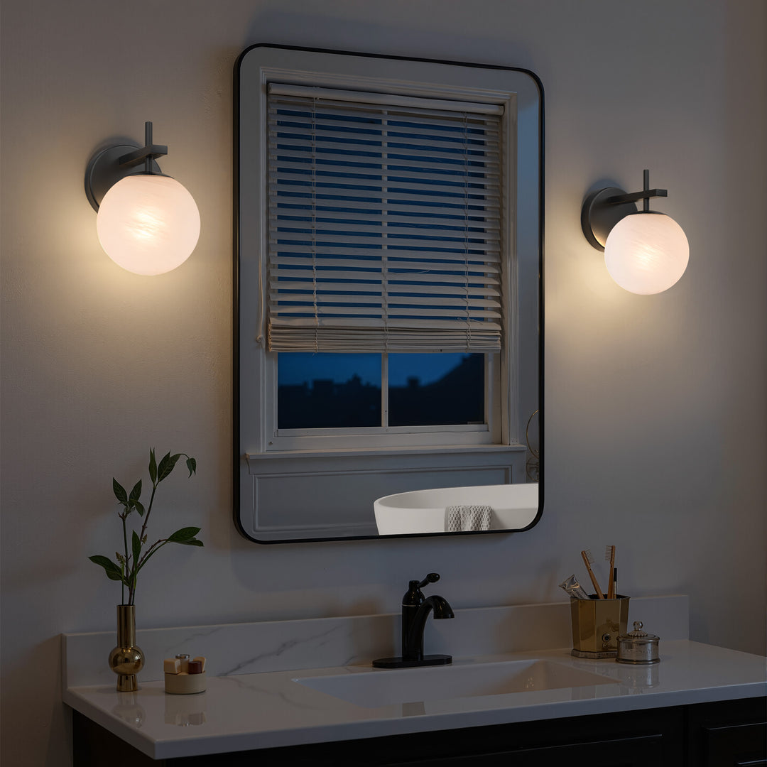 Nimbus 1 - Light Dimmable Iron ETL Bathroom Vanity Light with Round Shape Cloud Glass Shade #CLB29015