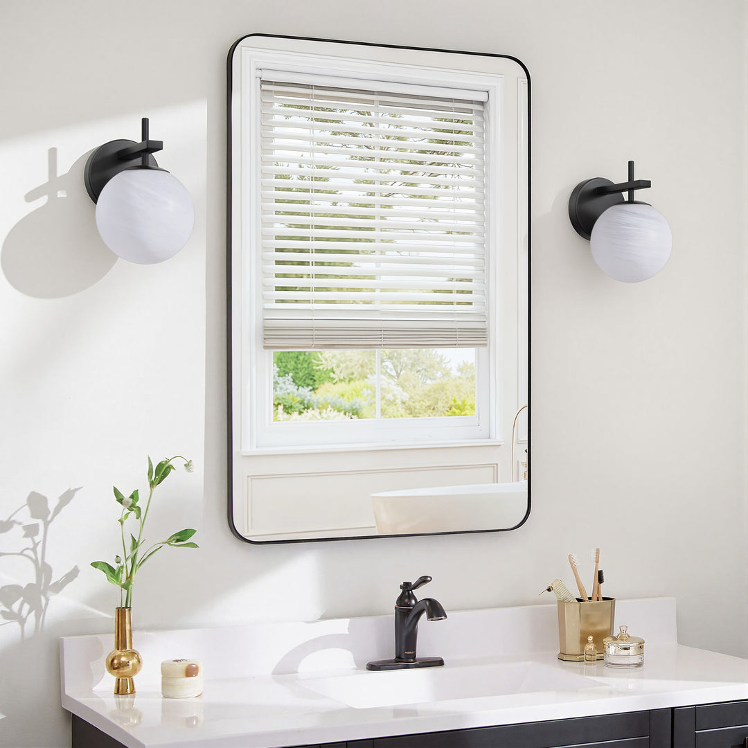 Nimbus 1 - Light Dimmable Iron ETL Bathroom Vanity Light with Round Shape Cloud Glass Shade #CLB29015