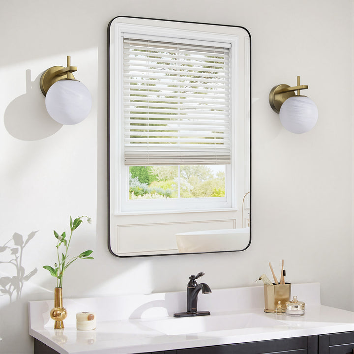 Nimbus 1 - Light Dimmable Iron ETL Bathroom Vanity Light with Round Shape Cloud Glass Shade #CLB29015