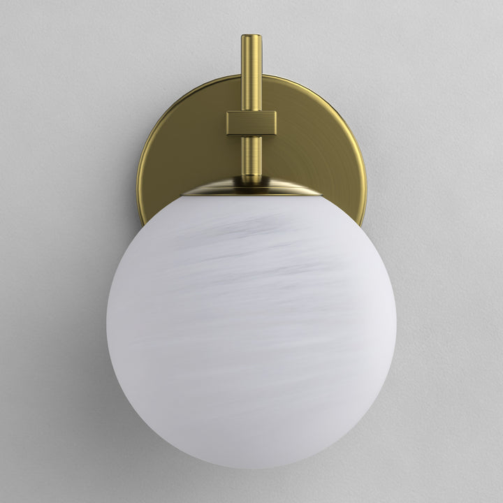 Nimbus 1 - Light Dimmable Iron ETL Bathroom Vanity Light with Round Shape Cloud Glass Shade #CLB29015