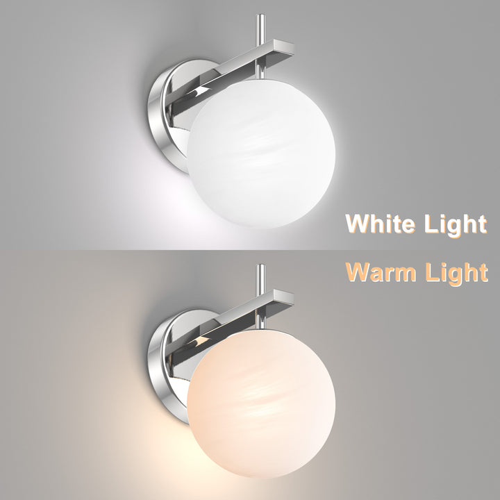 Nimbus 1 - Light Dimmable Iron ETL Bathroom Vanity Light with Round Shape Cloud Glass Shade #CLB29015