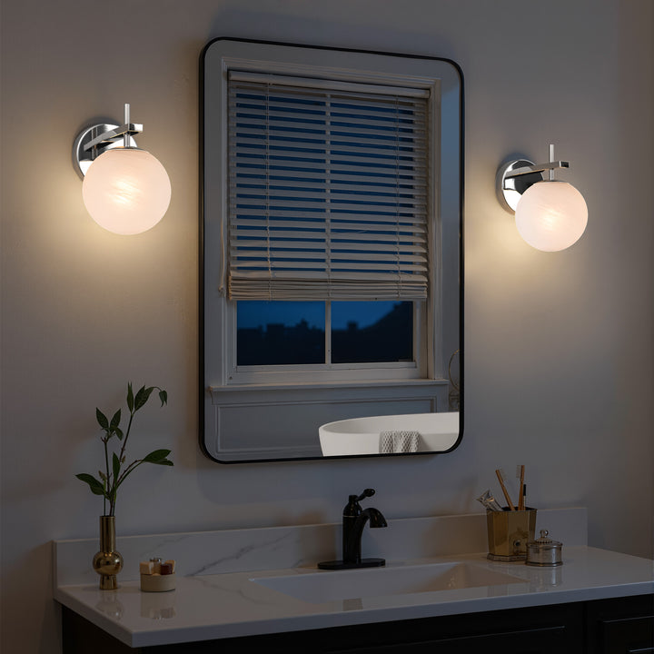 Nimbus 1 - Light Dimmable Iron ETL Bathroom Vanity Light with Round Shape Cloud Glass Shade #CLB29015