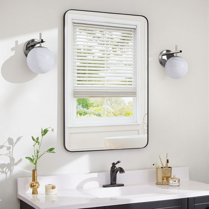 Nimbus 1 - Light Dimmable Iron ETL Bathroom Vanity Light with Round Shape Cloud Glass Shade #CLB29015