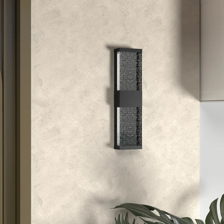 2-Light Black Dimmable Led Wall Light Flush Mounted Sconce For Living Bedroom Aisle #7032