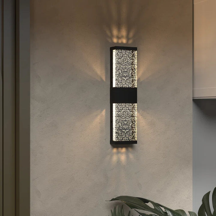 2-Light Black Dimmable Led Wall Light Flush Mounted Sconce For Living Bedroom Aisle #7032