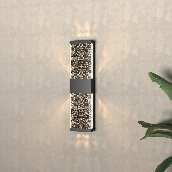 2-Light Black Dimmable Led Wall Light Flush Mounted Sconce For Living Bedroom Aisle #7032