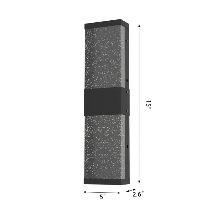 2-Light Black Dimmable Led Wall Light Flush Mounted Sconce For Living Bedroom Aisle #7032
