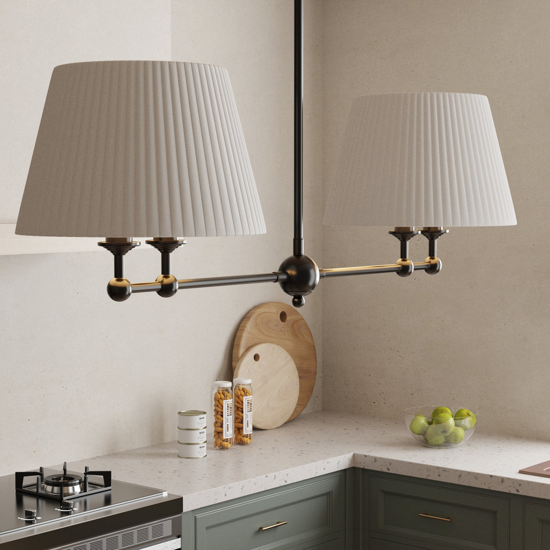 4-Light Dimmable Classic And Traditional Shaded Liner Pendant