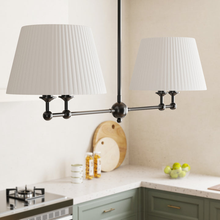 4-Light Dimmable Classic And Traditional Shaded Liner Pendant