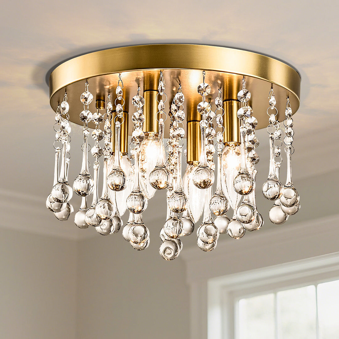 Maxax 4 - Light 11.8in Crystal Pendant Ceiling Lamp #MX19067