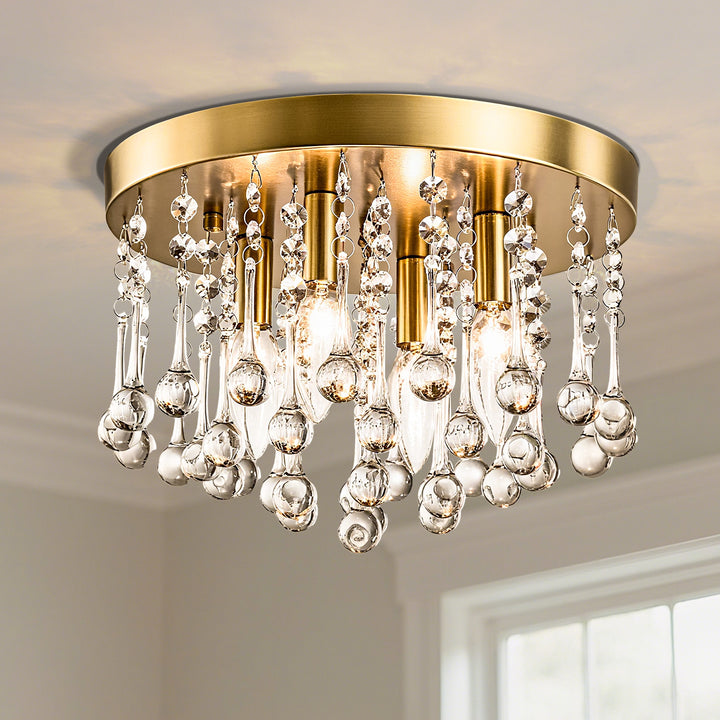 Maxax 4 - Light 11.8in Crystal Pendant Ceiling Lamp #MX19067