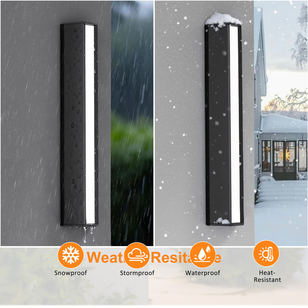 Natura 23'' H Dimmable Led Black Aluminum 3cct(3000k/4000k/5000k) Adjustable Oudoor Wall Light #OW7109