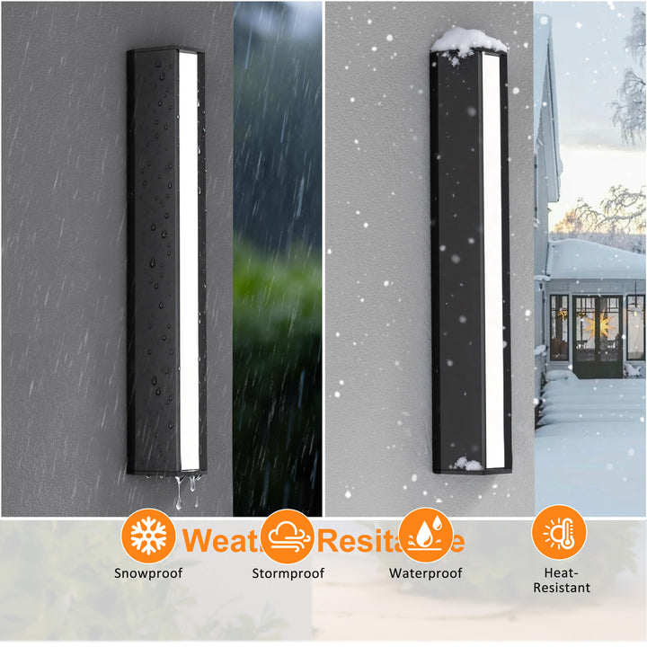 Natura 23'' H Dimmable Led Black Aluminum 3cct(3000k/4000k/5000k) Adjustable Oudoor Wall Light #OW7109