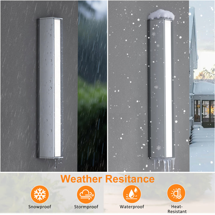 Natura 23'' H Dimmable Led Black Aluminum 3cct(3000k/4000k/5000k) Adjustable Oudoor Wall Light #OW7109