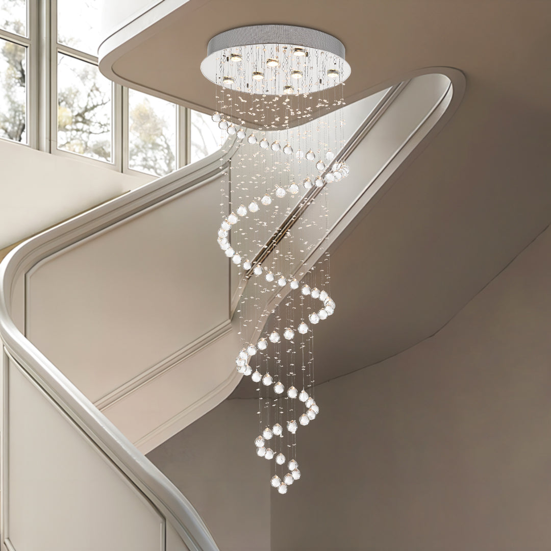 Maxax 8 - Light Unique / Statement Tiered Raindrop Crystal Chandelier #MX16558