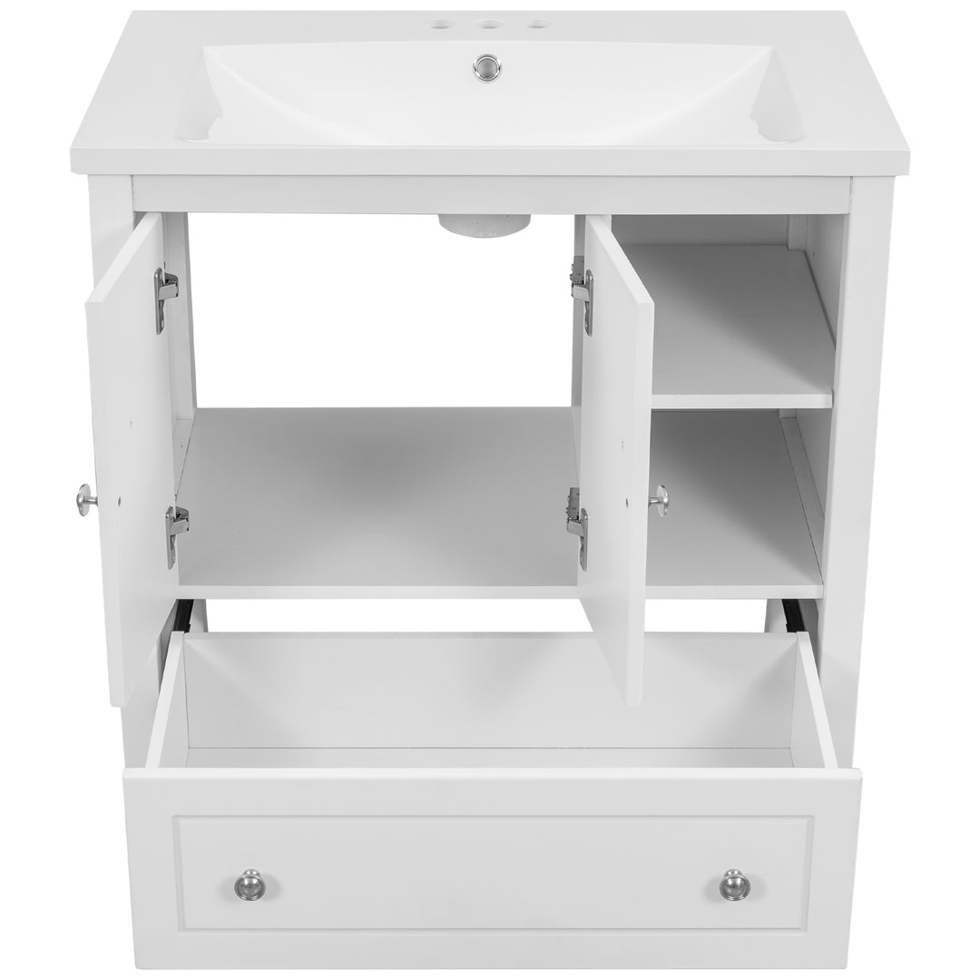 30'' Single Bathroom Vanity Cabinet With Ceramic Sink Top#BV-001-30GY