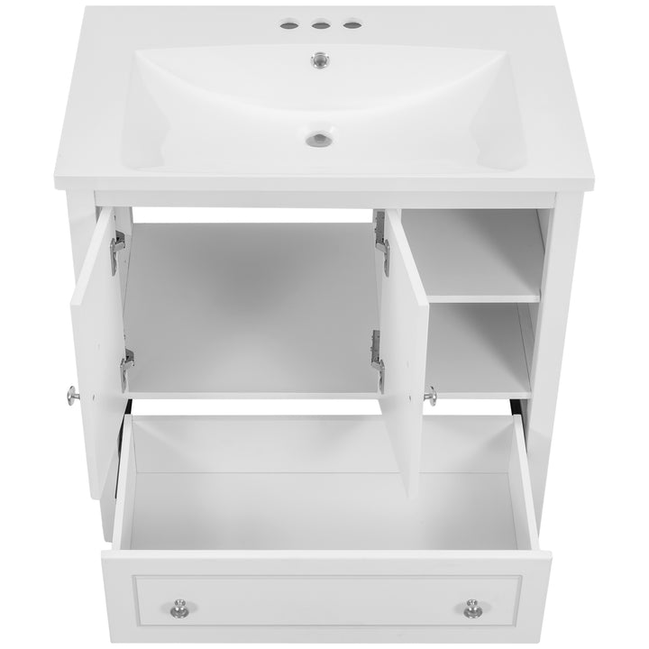 30'' Single Bathroom Vanity Cabinet With Ceramic Sink Top#BV-001