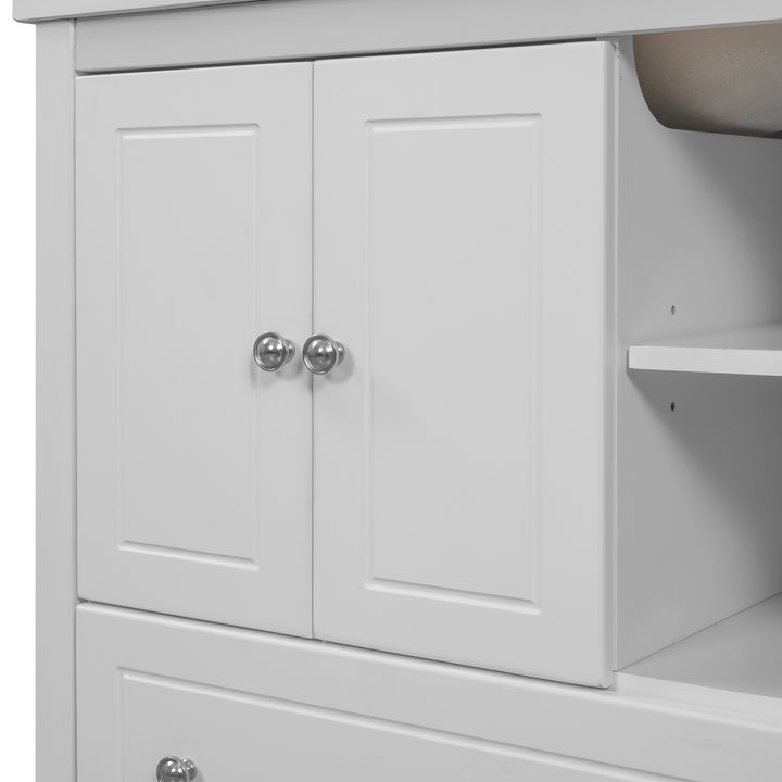 30'' Single Bathroom Vanity Cabinet With Ceramic Sink Top#BV-001