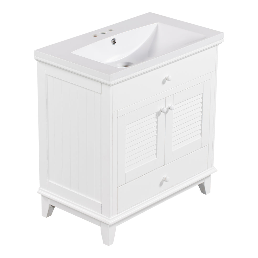 30'' Single Bathroom Vanity Cabinet With Ceramic Top #BV-006