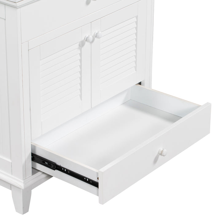 30'' Single Bathroom Vanity Cabinet With Ceramic Top #BV-006