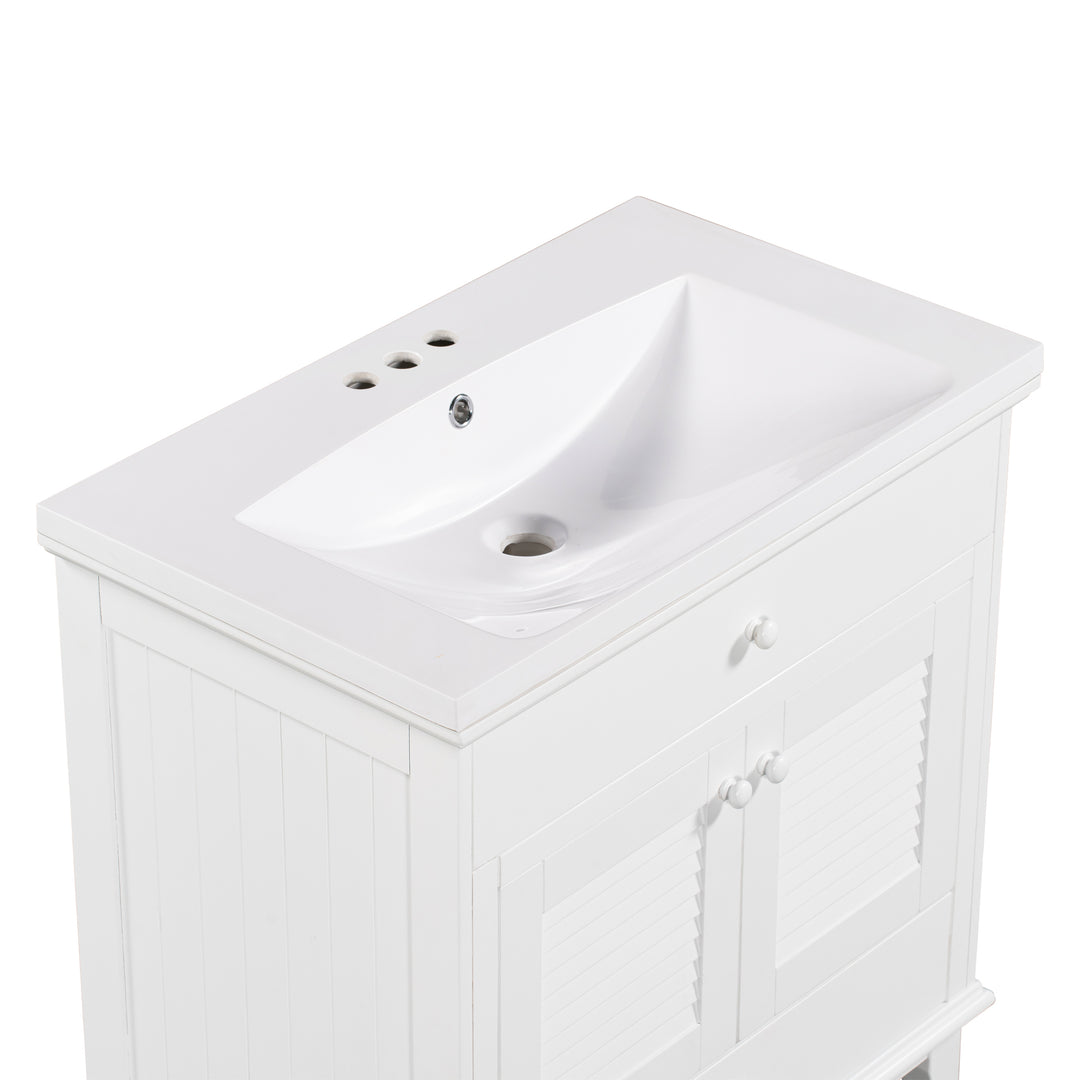 30'' Single Bathroom Vanity Cabinet With Ceramic Top #BV-006-30WH