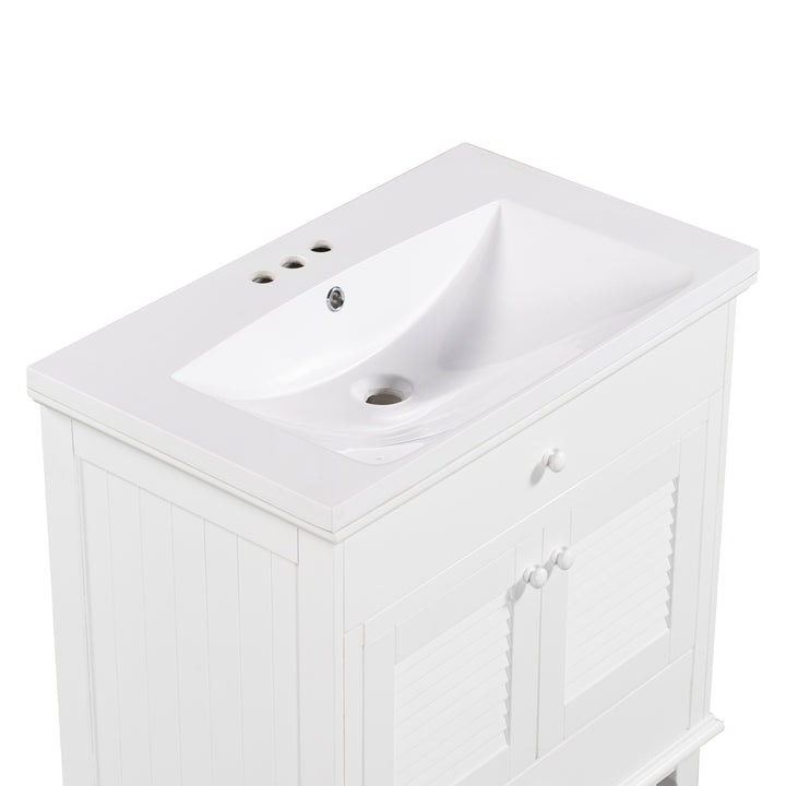 30'' Single Bathroom Vanity Cabinet With Ceramic Top #BV-006-30WH