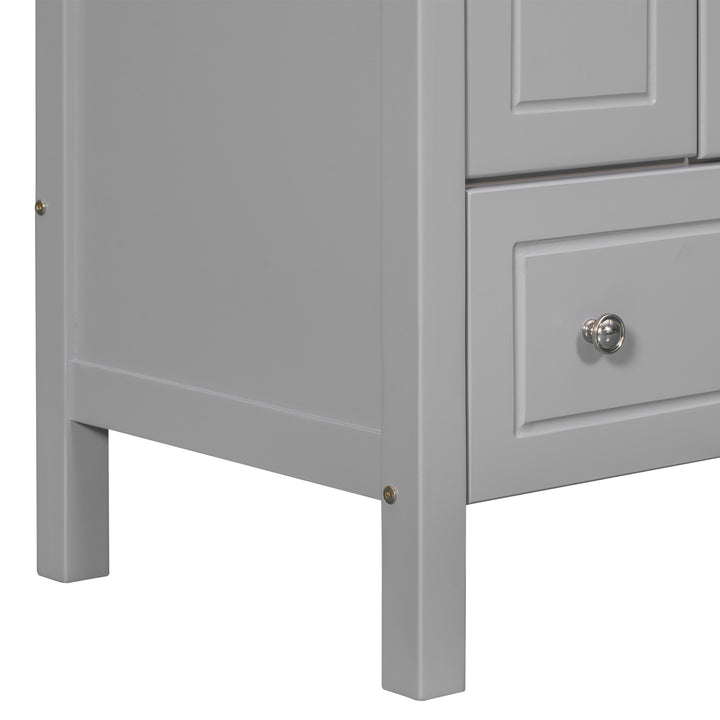 30'' Single Bathroom Vanity Cabinet With Ceramic Sink Top#BV-001-30GY