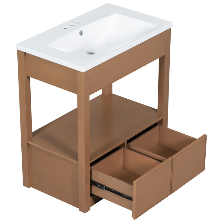 30'' Single Bathroom Vanity Cabinet With Ceramic Top #BV-005