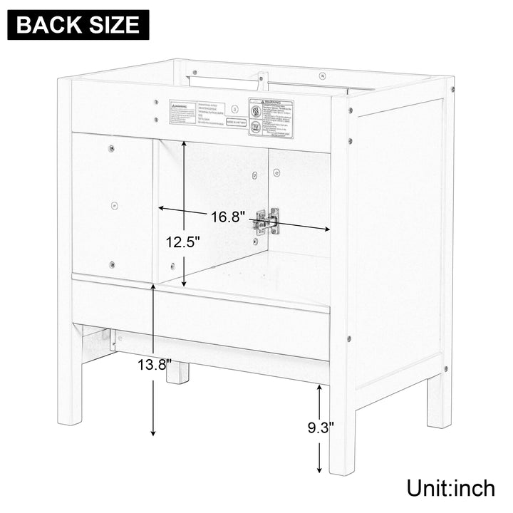 30'' Single Bathroom Vanity Cabinet With Ceramic Sink Top#BV-001