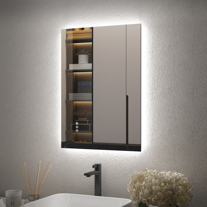 Elevate Home Modern Frameless LED Lighted Anti-Fog Dimmable Tempred Bathroom&Vanity Mirror #BL02