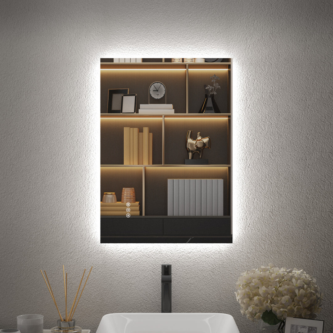 Elevate Home Modern Frameless LED Lighted Anti-Fog Dimmable Tempred Bathroom&Vanity Mirror #BL02
