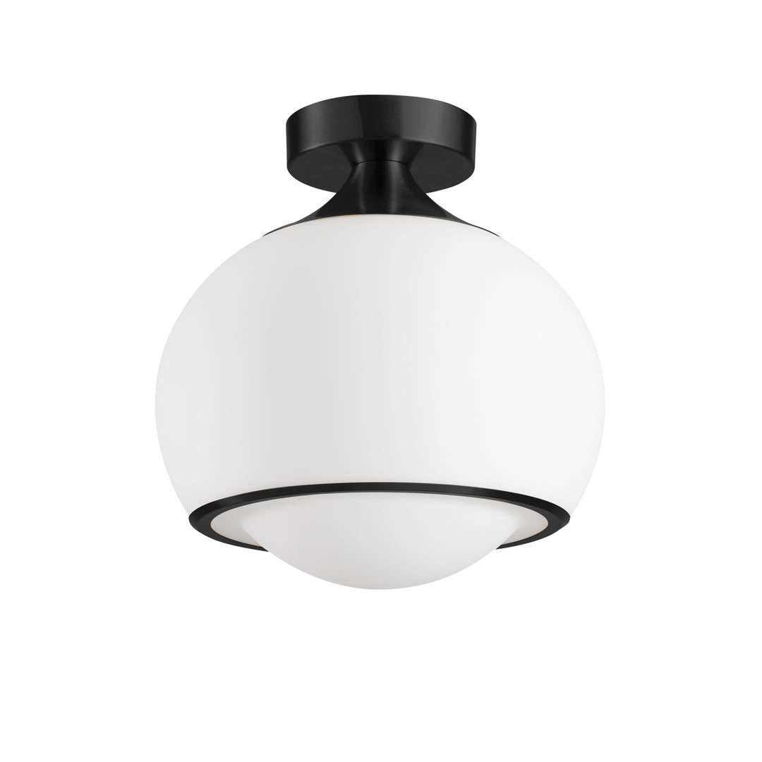 Pulsar 9.8 "1-Light Mid-Century Modern Dimmable 3Cct Led Brushed Brass Milk White Globe Flush Mount Ceiling Light For Corridor/Stairwell #21051