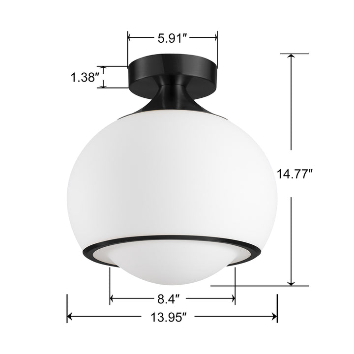 Pulsar 9.8 "1-Light Mid-Century Modern Dimmable 3Cct Led Brushed Brass Milk White Globe Flush Mount Ceiling Light For Corridor/Stairwell #21051