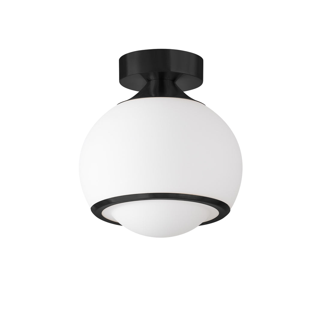 Pulsar 9.8 "1-Light Mid-Century Modern Dimmable 3Cct Led Brushed Brass Milk White Globe Flush Mount Ceiling Light For Corridor/Stairwell #21051