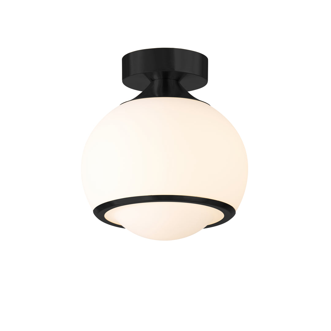 Pulsar 9.8 "1-Light Mid-Century Modern Dimmable 3Cct Led Brushed Brass Milk White Globe Flush Mount Ceiling Light For Corridor/Stairwell #21051