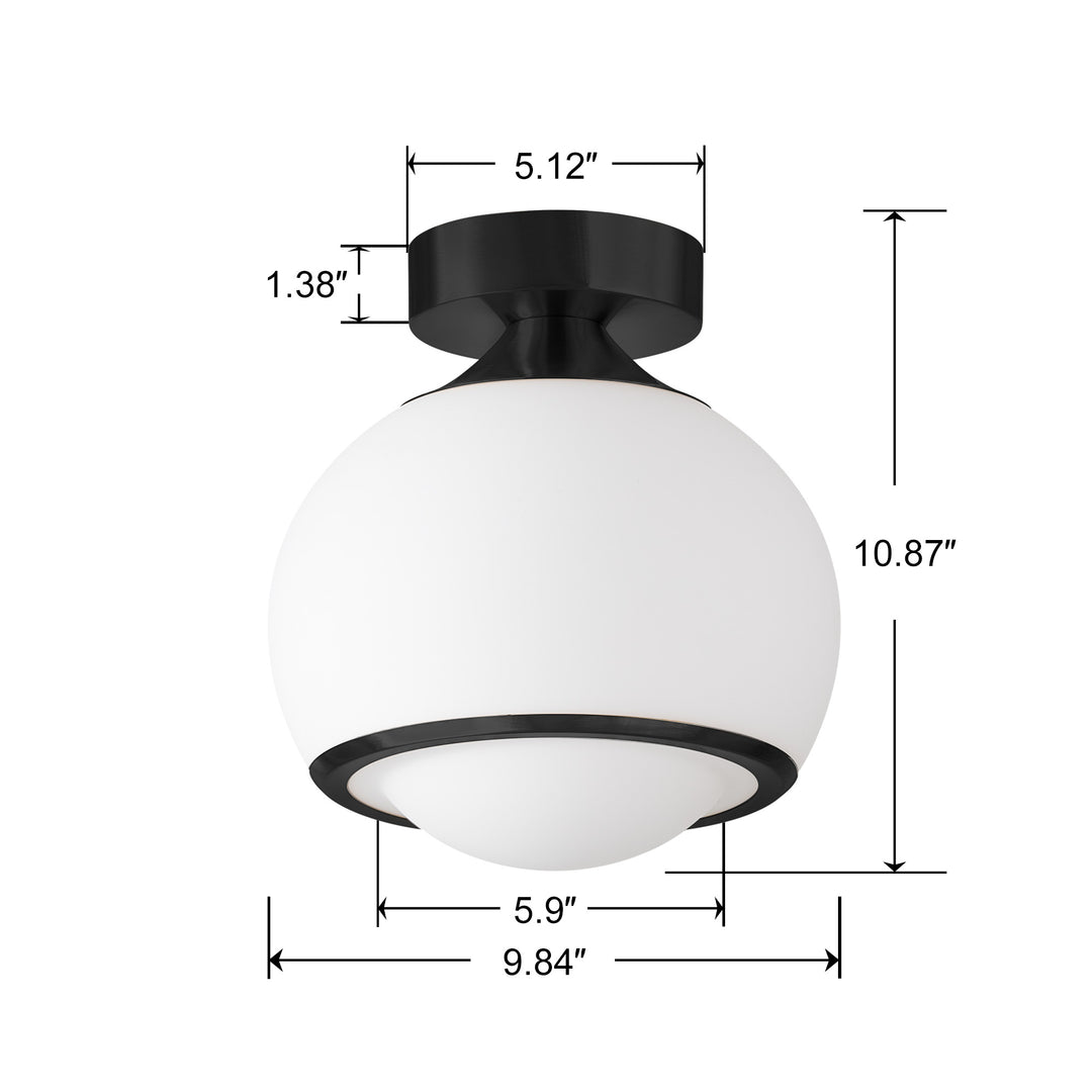 Pulsar 9.8 "1-Light Mid-Century Modern Dimmable 3Cct Led Brushed Brass Milk White Globe Flush Mount Ceiling Light For Corridor/Stairwell #21051