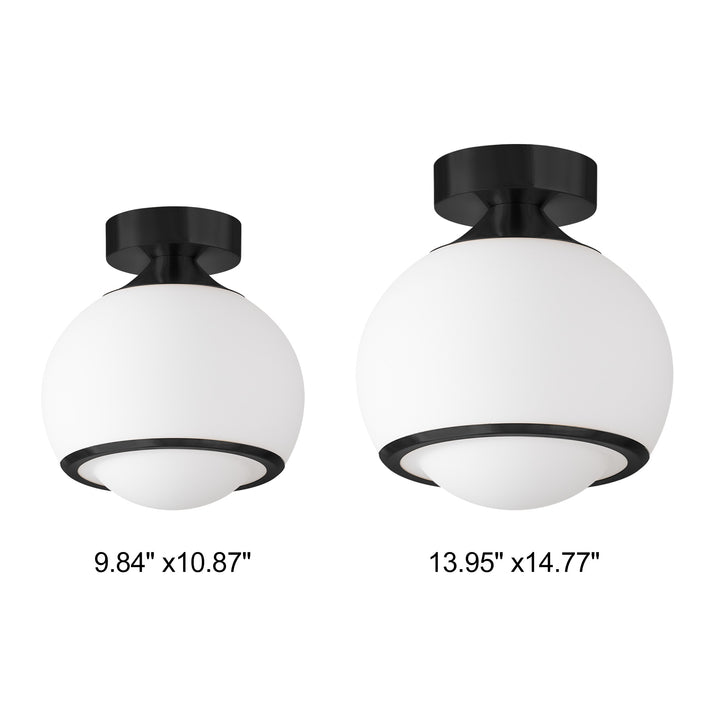 Pulsar 9.8 "1-Light Mid-Century Modern Dimmable 3Cct Led Brushed Brass Milk White Globe Flush Mount Ceiling Light For Corridor/Stairwell #21051